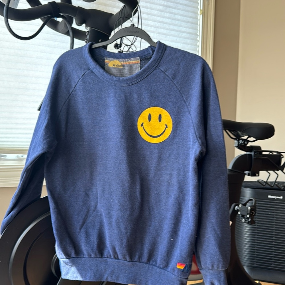 Aviator nation smiley crewneck size small